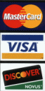 We accept Visa, Master Card, Discover, American Express & PayPal